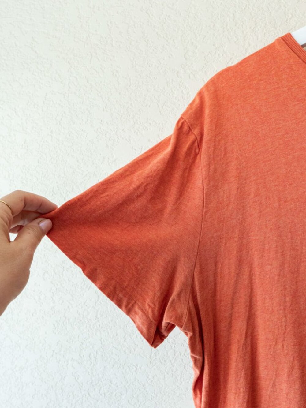 Polo Ralph Lauren Orange V Neck T Shirt Men's Large Pony Logo 100% Cotton Tee - Picture 4 of 13